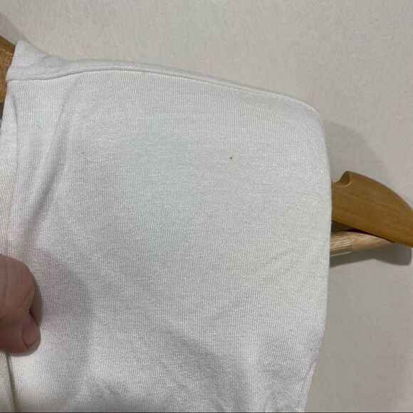Forever 21 bodysuit white shoulder pads size small button snap - Picture 4 of 8